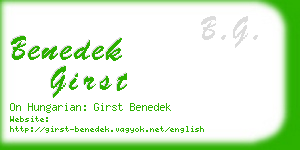 benedek girst business card